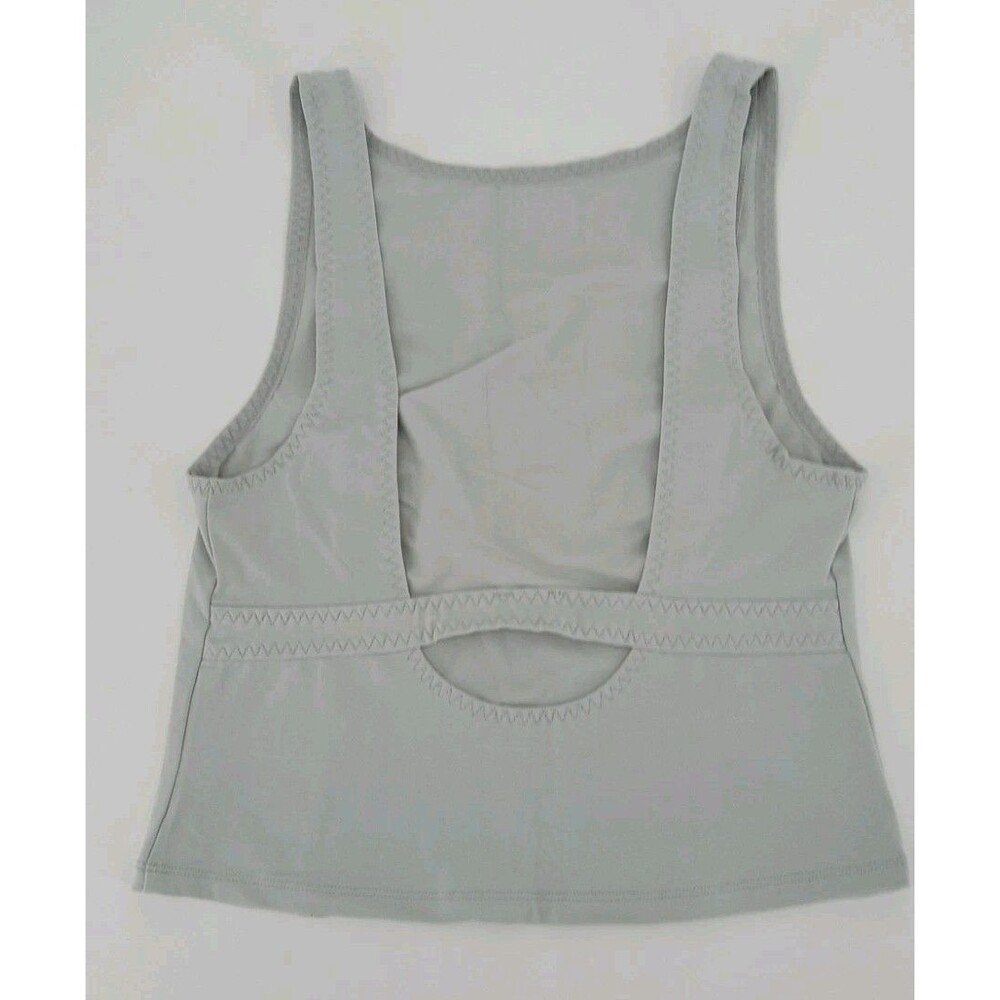 Free People Intimately Just Getting Started Tank Cool Gray Y2K Boho Open Back S - Picture 7 of 7